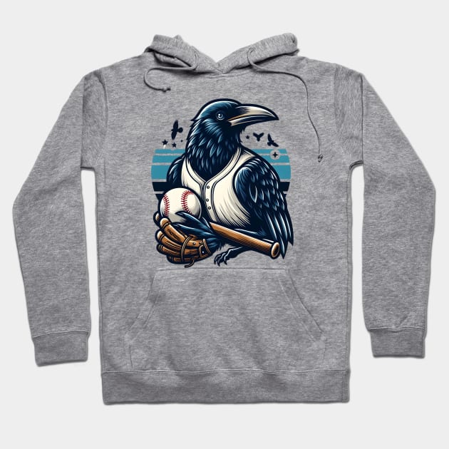 crows play baseball Hoodie by Rizstor